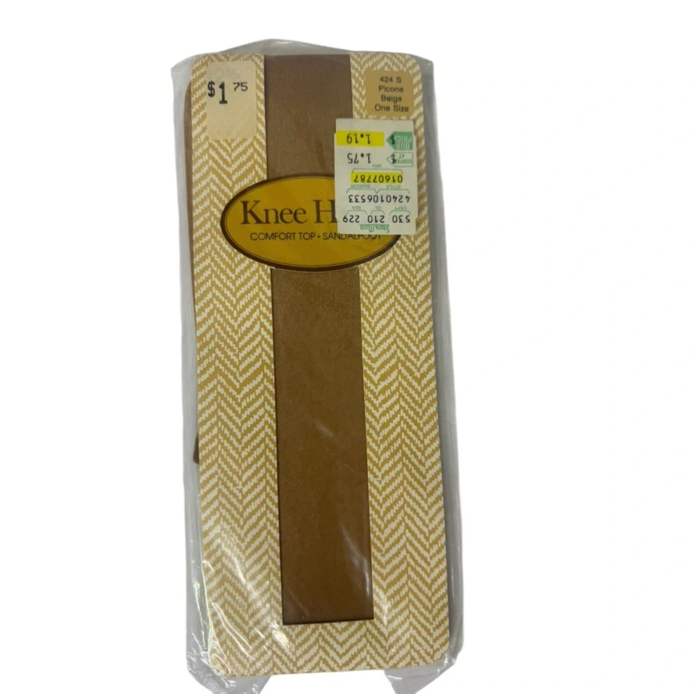 Evan Picone Knee‎ Highs 3 Packages Beige Comfort Top Sandalfoot 8.5-11
